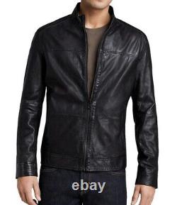 New Men's Genuine Leather Jacket Biker Style Motorcycle Slim Fit Jacket AZ191