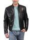 New Men's Genuine Leather Jacket Biker Style Motorcycle Slim Fit Jacket Az202