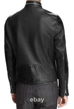 New Men's Genuine Leather Jacket Biker Style Motorcycle Slim Fit Jacket AZ211
