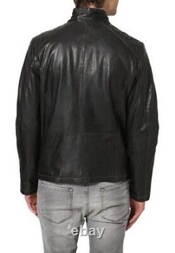 New Men's Genuine Leather Jacket Biker Style Motorcycle Slim Fit Jacket AZ264