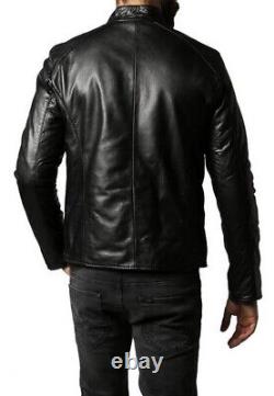 New Men's Genuine Leather Jacket Biker Style Motorcycle Slim Fit Jacket AZ276
