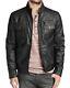 New Men's Genuine Leather Jacket Biker Style Motorcycle Slim Fit Jacket Az648