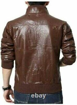 New Men's Quilted 100% Genuine Soft Lambskin Stylish Wear Leather Jacket