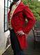 New Men's Red Hunting Wool Custom Made Swallow Tail Jacket Expedited Shipping