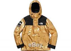 New Men's Supreme X The North Face Metallic Mountain Parka Gold Size Large Ss18