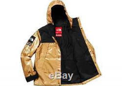New Men's Supreme X The North Face Metallic Mountain Parka Gold Size Large Ss18