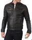 New Mens 100% Real Lambskin Leather Motorcycle Jacket Slim Fit Biker Jacket