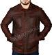 New Mens Shirt Jacket Brown Real Soft Genuine Waxed Leather Jacket