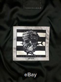 New PHILIPP PLEIN Men's Real Python Leather Navy Blue Handmade Jacket