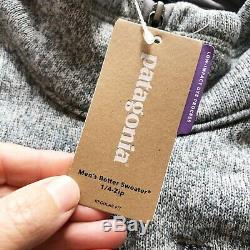 New Patagonia Mens Large L Better Sweater Fleece 1/4 Zip Jacket Pullover Gray