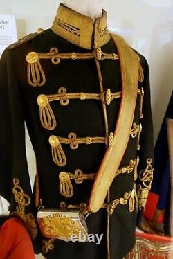 New Red Wool French + New Navy Blue Men Tailcoat+black braid jacket+ epaulets