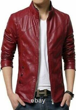 New Soft Men Leather Jacket 100% Genuine Lambskin Quilted Bomber Stylish Jacket