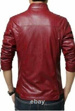 New Soft Men Leather Jacket 100% Genuine Lambskin Quilted Bomber Stylish Jacket