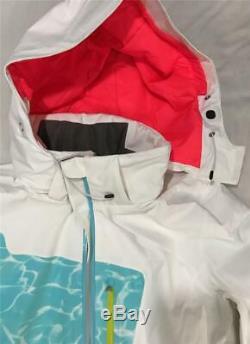New Spyder Women's Pandora Primaloft Ski Hooded Winter Jacket, White, Size 10