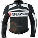 New Suzuki Gsx Black Motorcycle Motorbike Biker Racing Leather Armoured Jacket