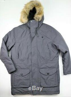 New Timberland Parka Jacket Mens Size L Grey Waterproof Breathable