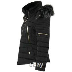 New Womens Ladies Quilted Winter Coat Puffer Fashion Fur Hooded Jacket Parka