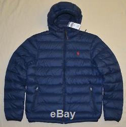 New XL POLO RALPH LAUREN Mens packable puffer down jacket coat Navy blue X-Large