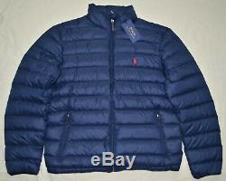 New XL POLO RALPH LAUREN Mens quilted packable puffer down jacket Navy blue coat