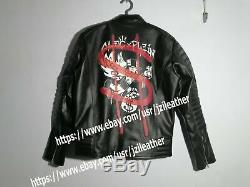 New philipp plein flying money cowhide leather jacket in all sizes