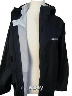 New womens COLUMBIA Gable Pass Omni Tech waterproof hooded rain jacket Black