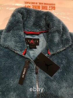 Nike Air Jordan Black Cat Sherpa Coaches Mens Jacket Brand New With Tags Large