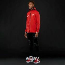 Nike NBA Chicago Bulls Therma Flex Showtime Hoodie Jacket Red Black 940118-657