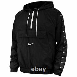Nike NSW Swoosh Woven Logo Mens Jacket Black Multi Size Sportswear Full Zip