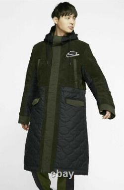 Nike Sportswear Synthetic Fill Sherpa Parka Black Sequoia BV4797 010 Men's LARGE