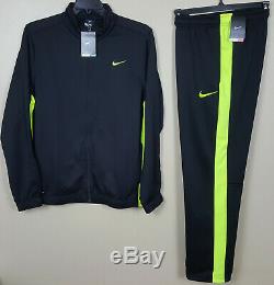 Nike Track Suit Dri-fit Jacket + Therma-fit Pants Black Volt New (large Medium)