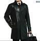 Noora Men Leather Long Trench Coat Outwear Jacket Business Overcoat Slim Fit Sp6