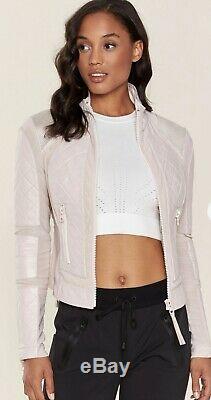 Nwt Womens Blanc Noir Leather Mesh Moto Pink Size S