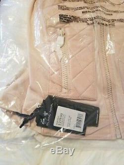 Nwt Womens Blanc Noir Leather Mesh Moto Pink Size S