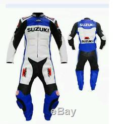 One piece leathers suit Suzuki Motorbike leathers custome leather jacket & pants