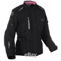Oxford Dakota Women's Waterproof Textile Motorcycle Motorbike Jacket Tech Black