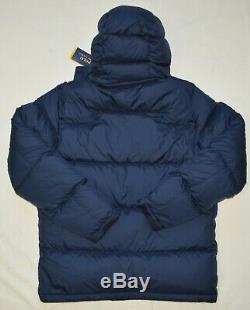 POLO RALPH LAUREN Mens down winter jacket New Large L coat Navy blue hooded hood