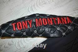 Philipp Plein Tony Montana Scarface Embroidered Genuine Leather Sleeves Jacket