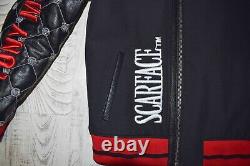 Philipp Plein Tony Montana Scarface Embroidered Genuine Leather Sleeves Jacket