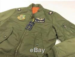 Polo Ralph Lauren MA-1 Military Army US Air Force Flight Bomber Pilot Jacket L