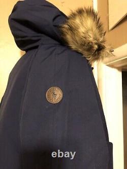 Polo Ralph Lauren Mens Blue Down Puffer Hooded Bomber Jacket Coat XL