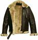 Raf Aviator Real Leather Jacket For Men Bomber Brown Sheep Skin