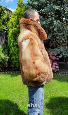 RED FOX FUR MEN'S JACKET Coat Size 2XL Real Genuine 100% Natural NEW