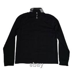 RLX Ralph Lauren Men Medium Large XL Wool Terry Black Camo Panel Full Zip Jacket