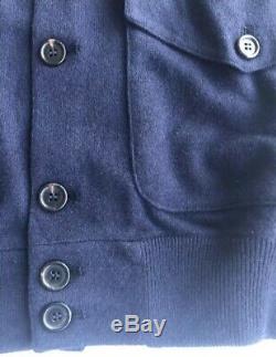 Ralph Lauren Purple Label Skeet Jacket Cashmere Navy Wool Button Bomber