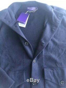 Ralph Lauren Purple Label Skeet Jacket Cashmere Navy Wool Button Bomber