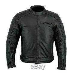 Real Leather black Motorbike Motorcycle Jacket Diamond Stitched Biker CE Armour