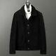 Real Shearling Fur Coat Warm Jacket Overcoat Winter Sz Men 100% Genuine