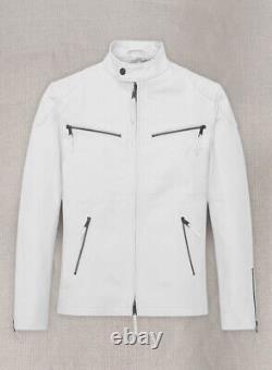 SS Styled White Leather Jacket 100% Genuine leather