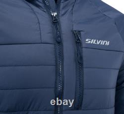 Silvini Men RUTOR Light Puffer Jacket LRG Navy Blue Hooded Down Insulated Nylon