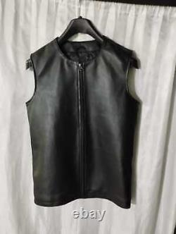 Smart mens best leather motorcycle vest. Real Sheepskin Leather Handmade Vest